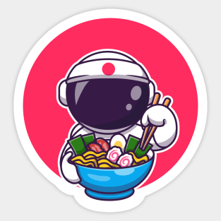 Cute Astronaut Eating Ramen Sticker